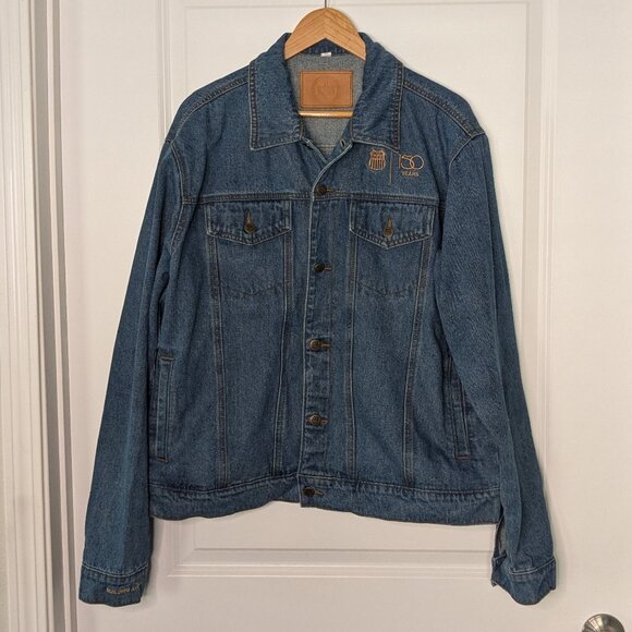 Union Pacific Jean Jacket Men's XL Blue Railroad Portland Service Unit 150 Years - Picture 2 of 13